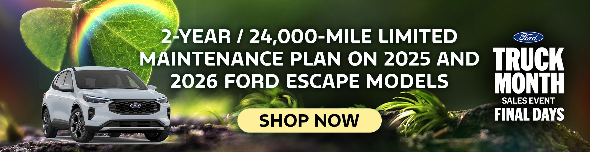 Limited Maintenance Plan on 2025 and 2026 Escapes - Shop Now